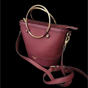 𝅺womens Burgundy Bucket Style Bag by Dune London